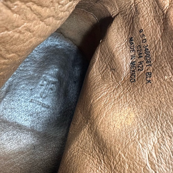 FRYE Black Leather Lace Up Boots Men’s Size 9.5 - Picture 3 of 6